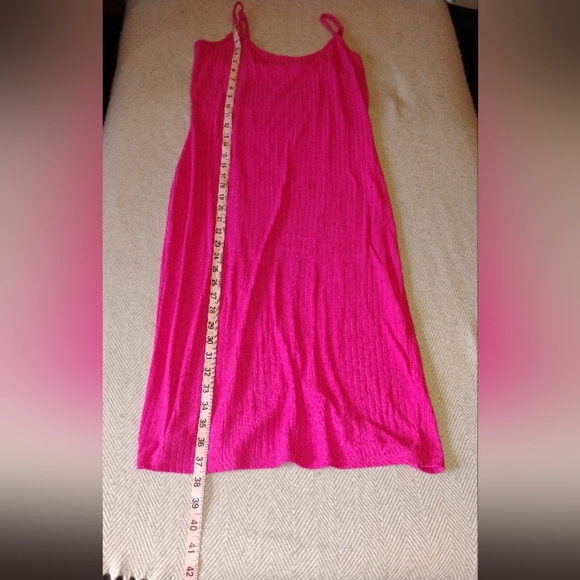 Beautiful Hot Pink Spring/Summer Midi Dress. SZ M/L - Picture 4 of 6